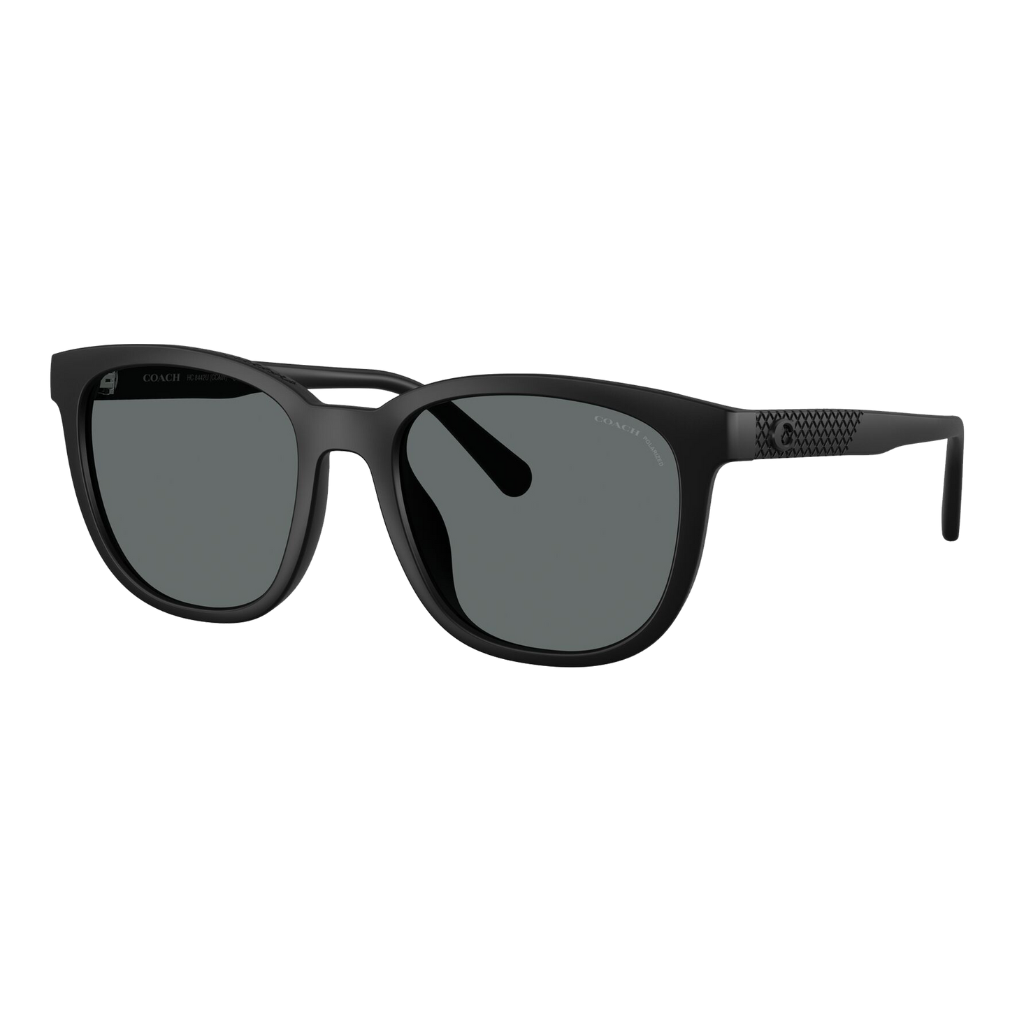 Coach Polarized Textured Square Sunglasses